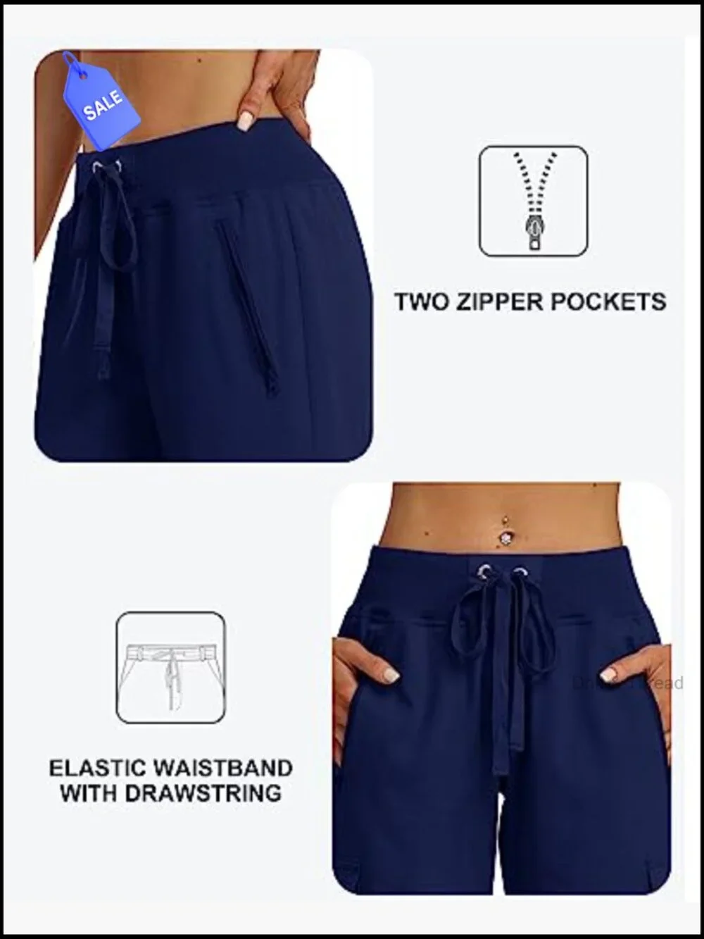 Women's Cargo Capris Pants Loose Fit Hiking Quick Dry Travel Pants